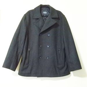 Town By London Fog Wool Blend Pea Coat Gray